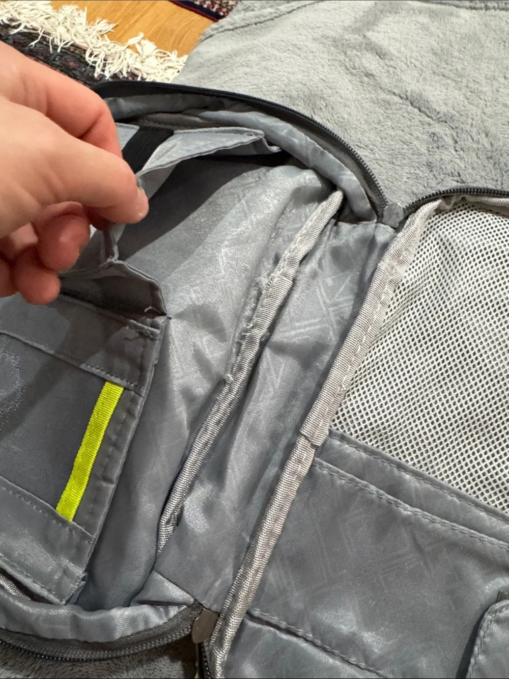 Sharper Image Portable Electronics Organizer Case in Gray with Lime Green Accent
